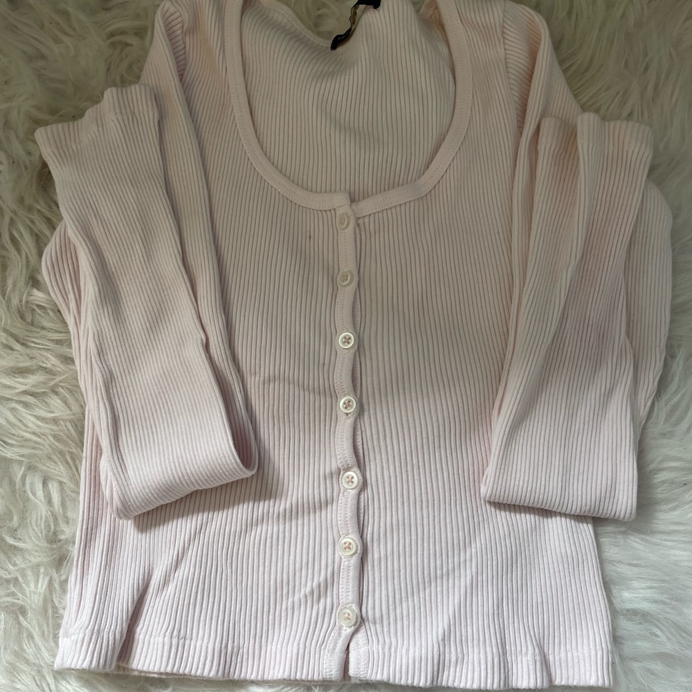 Light pink Brandy Melville Long Sleeve Shirt.